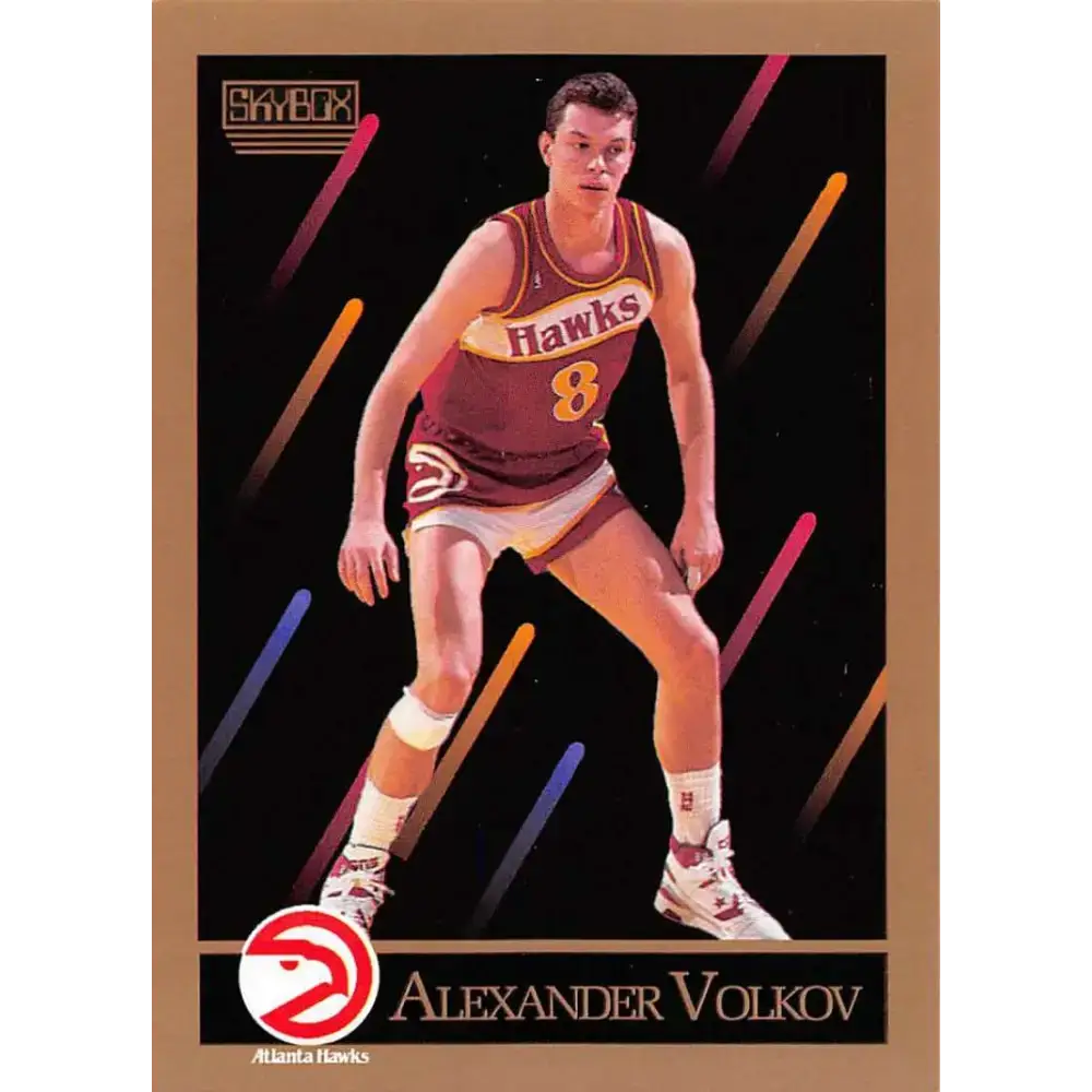 1990-91 SkyBox #9 Alexander Volkov EX Excellent Atlanta Hawks Basketball Card - Basketball Card Single