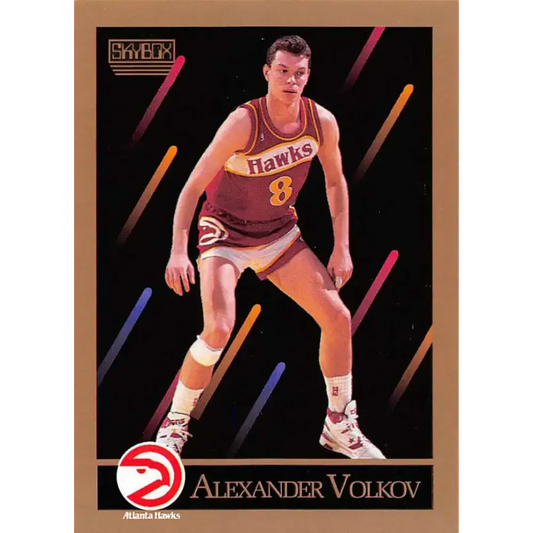 1990-91 SkyBox #9 Alexander Volkov EX Excellent Atlanta Hawks Basketball Card