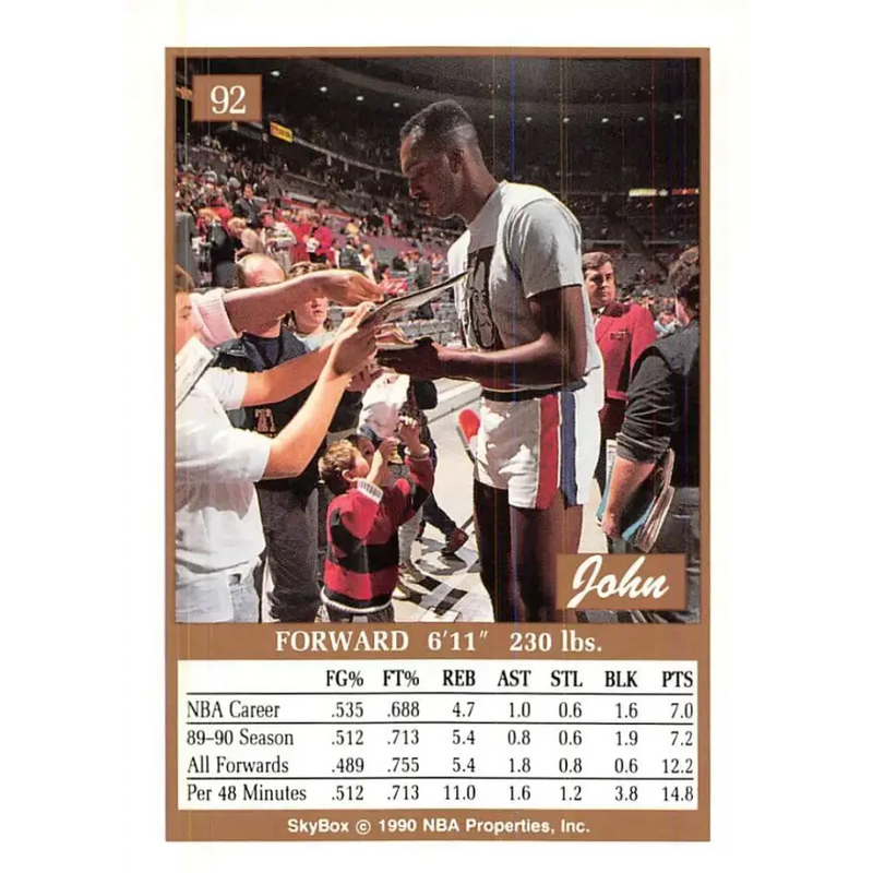 1990-91 SkyBox #92 John Salley EX Excellent Detroit Pistons Basketball Card - Basketball Card Single