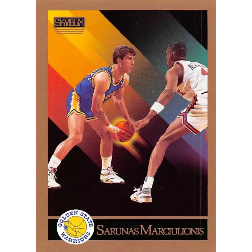 1990-91 SkyBox #97 Sarunas Marciulionis EX Excellent RC Rookie Golden State Warriors Basketball Card - Basketball Card