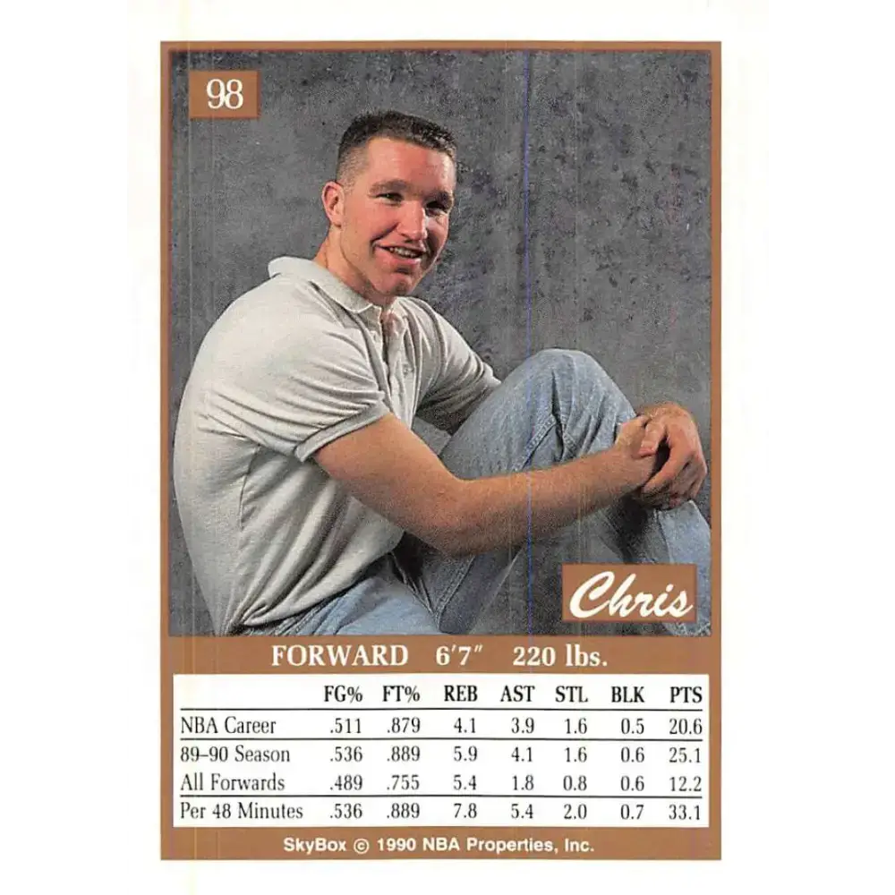 1990-91 SkyBox #98 Chris Mullin EX Excellent Golden State Warriors Basketball Card - Basketball Card Single
