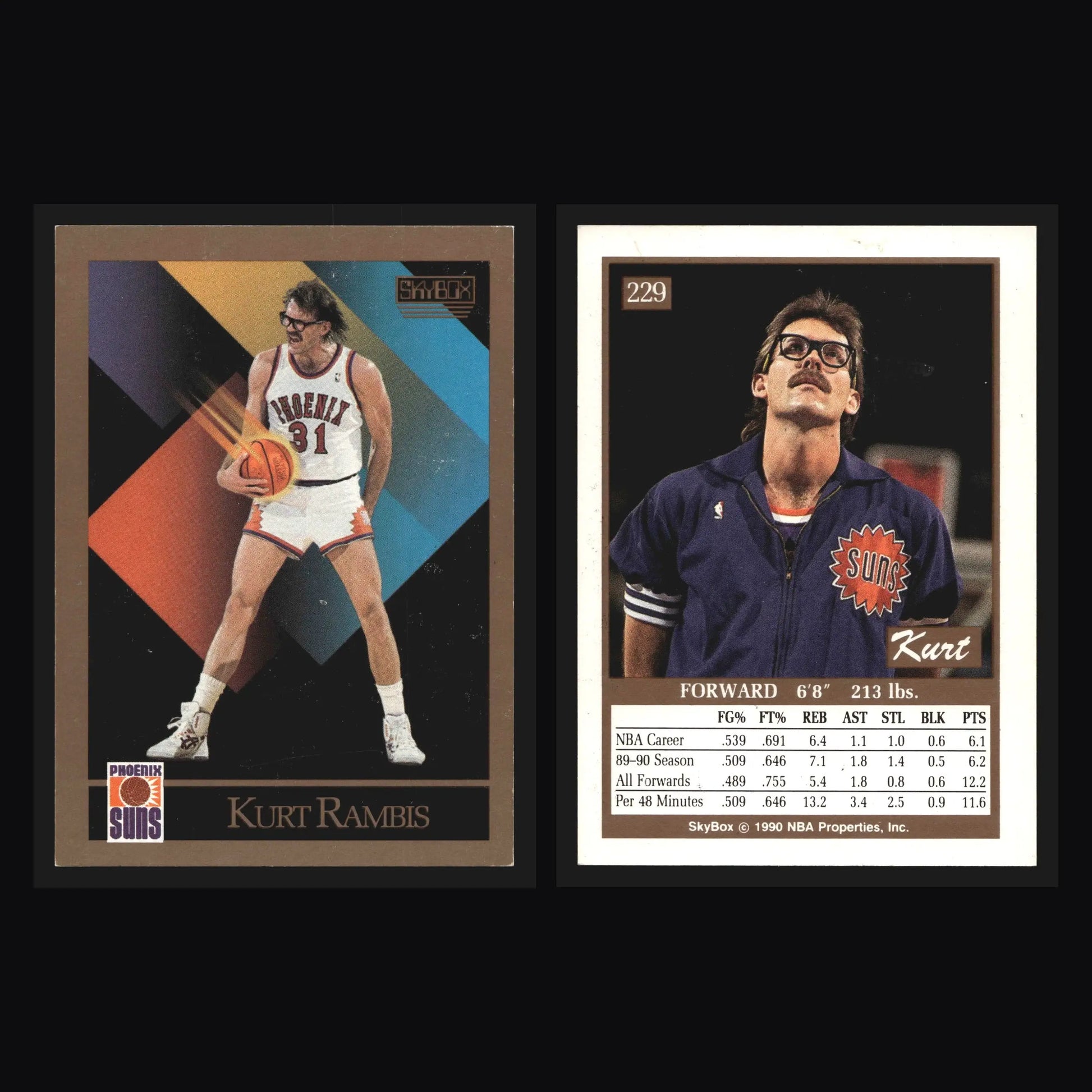 1990-91 SkyBox Kurt Rambis #229 Phoenix Suns - Basketball Card Single