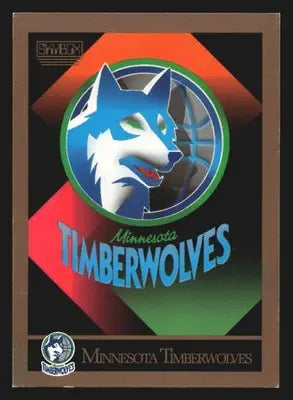 1990-91 SkyBox Minnesota Timberwolves #343 Team Logo Checklist - Basketball Card Single