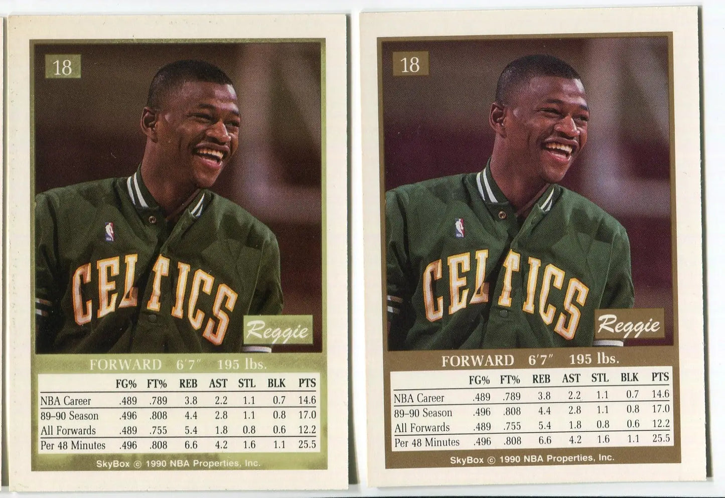 1990-91 SkyBox Reggie Lewis #18 *VARIATION* Border & Green Tint Boston Celtics - Basketball Card Single