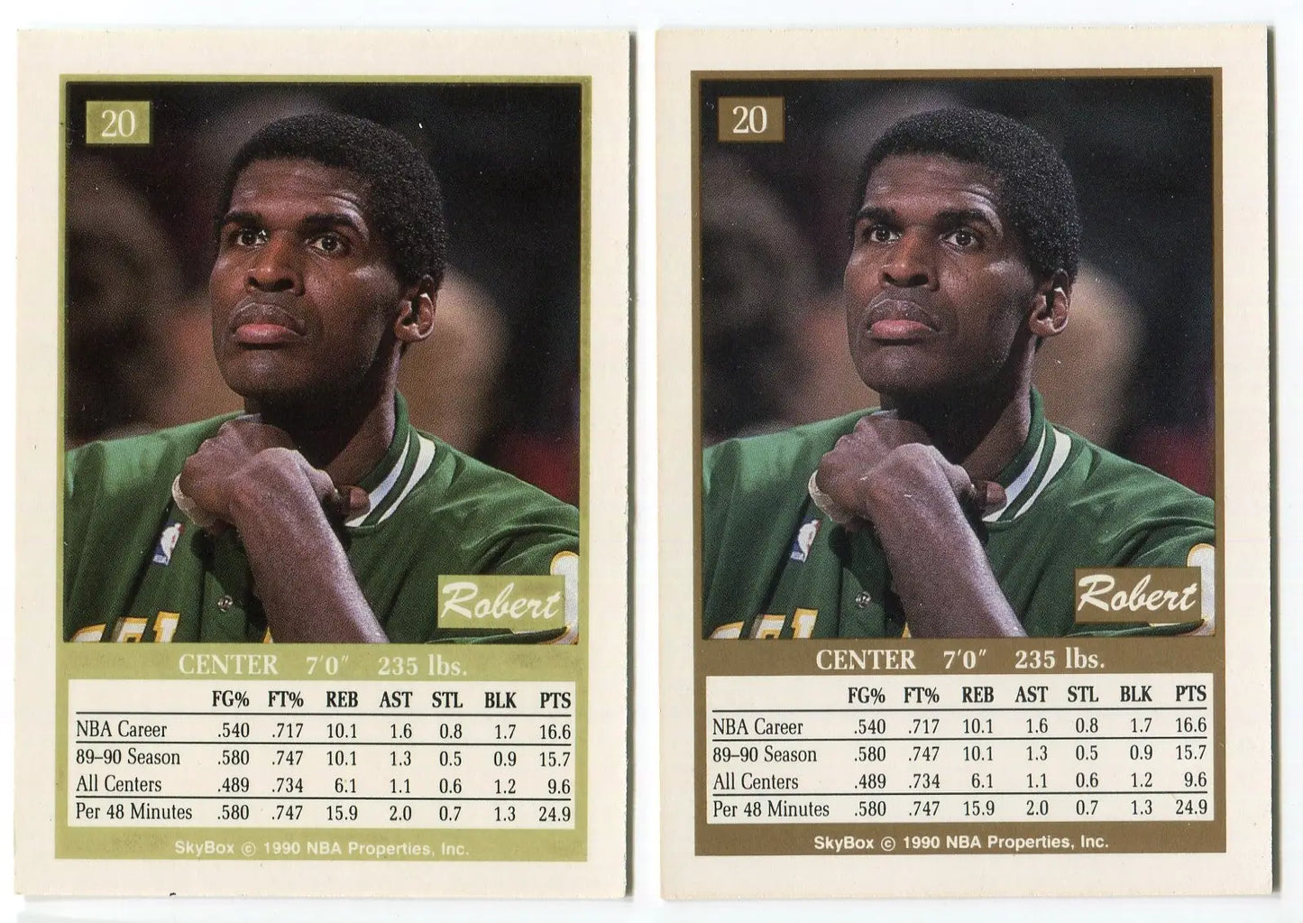 1990-91 SkyBox Robert Parish #20 *VARIATION* Border & Green Tint Boston Celtics - Basketball Card Single