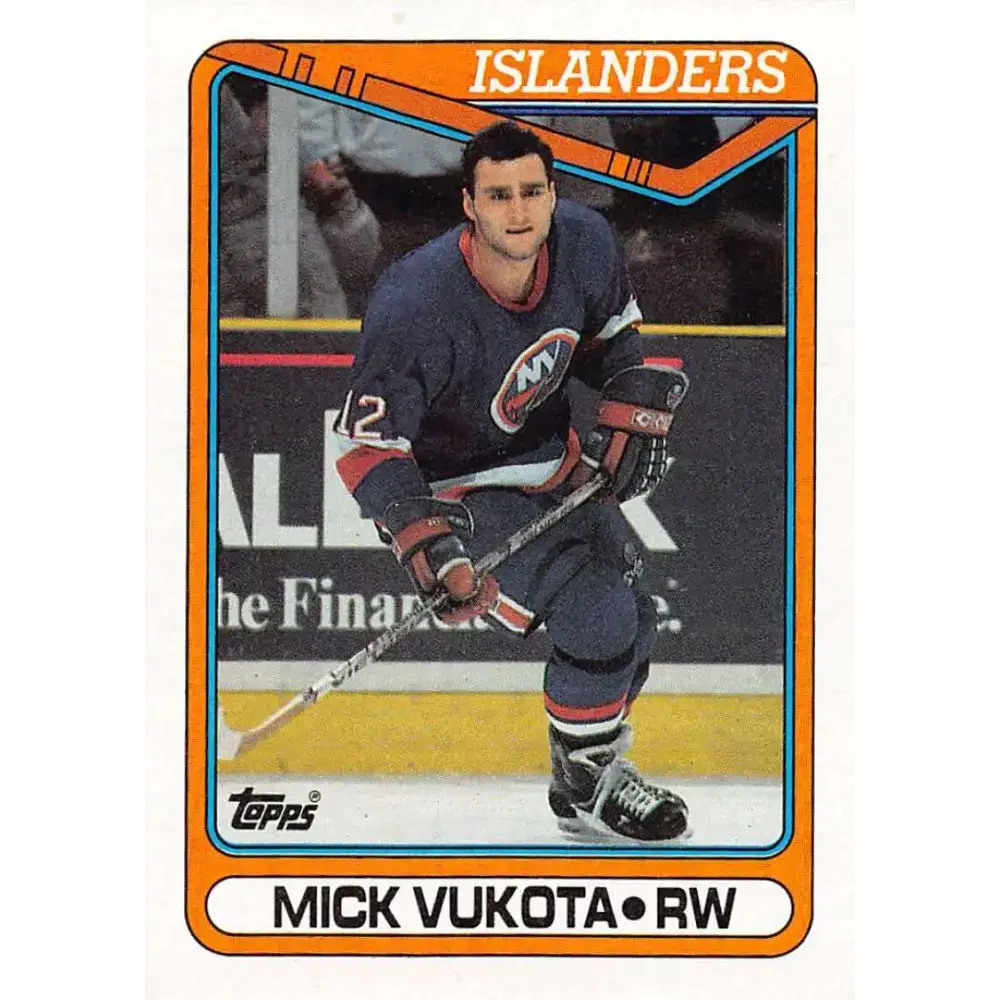 1990-91 Topps #10 Mick Vukota NM-MT New York Islanders Hockey Card - Hockey Card Single