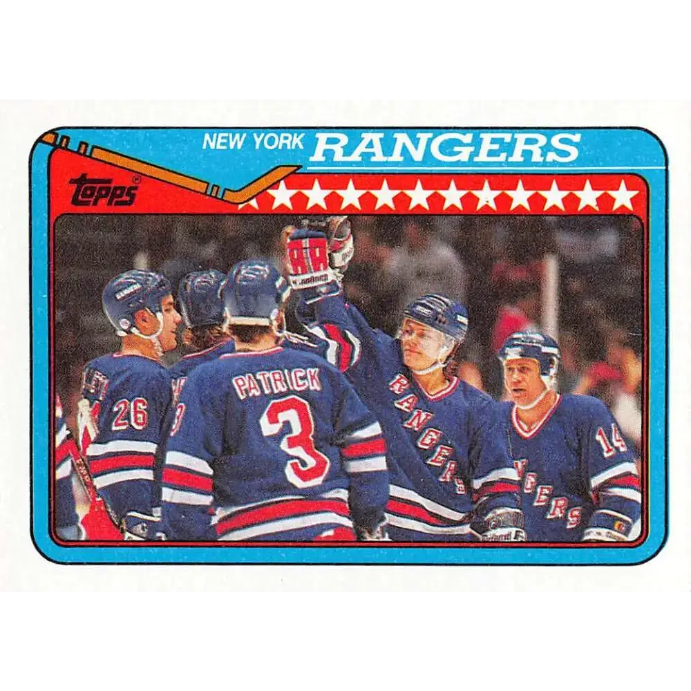 1990-91 Topps #101 Rangers Team NM-MT New York Rangers Hockey Card - Hockey Card Single