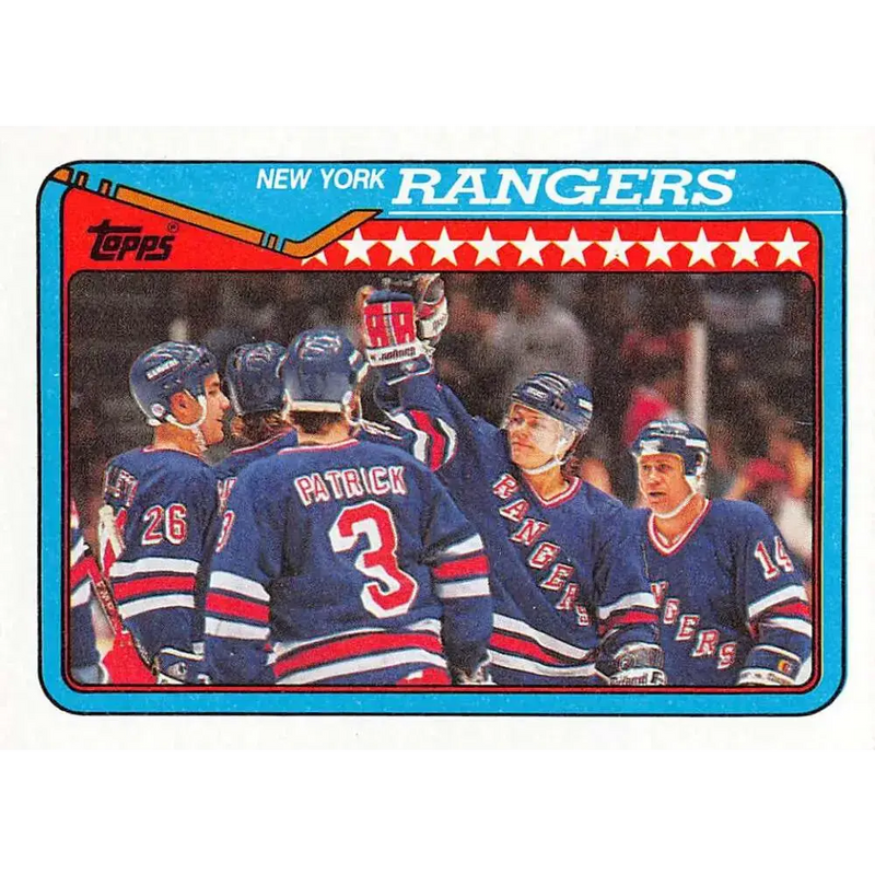 1990-91 Topps #101 Rangers Team NM-MT New York Rangers Hockey Card - Hockey Card Single