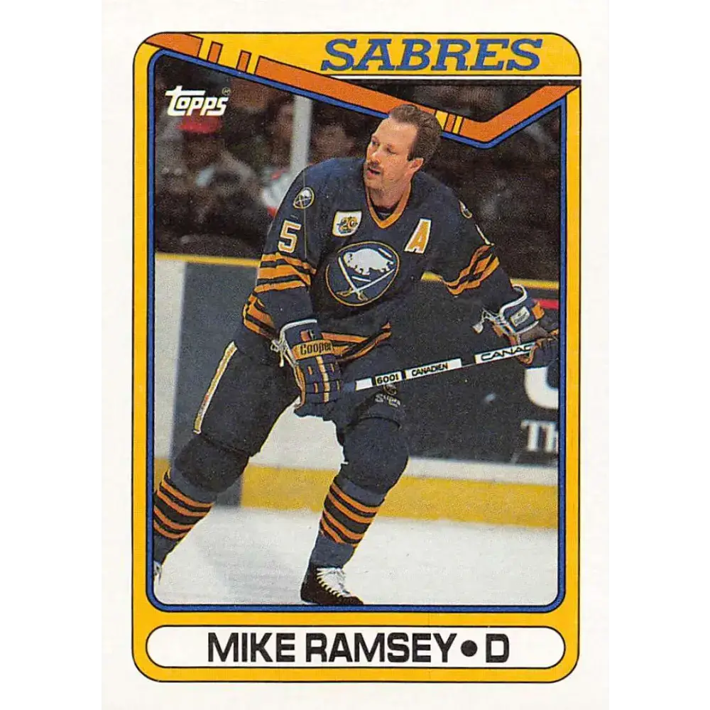 1990-91 Topps #102 Mike Ramsey NM-MT Buffalo Sabres Hockey Card - Hockey Card Single