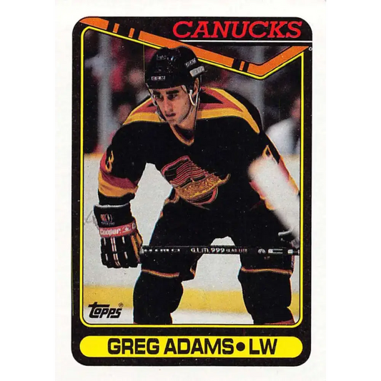 1990-91 Topps #106 Greg Adams NM-MT Vancouver Canucks Hockey Card