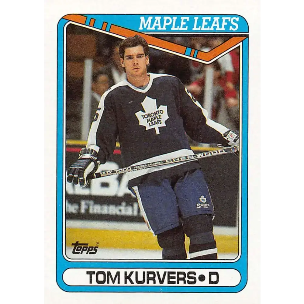 1990-91 Topps #11 Tom Kurvers NM-MT Toronto Maple Leafs Hockey Card - Hockey Card Single