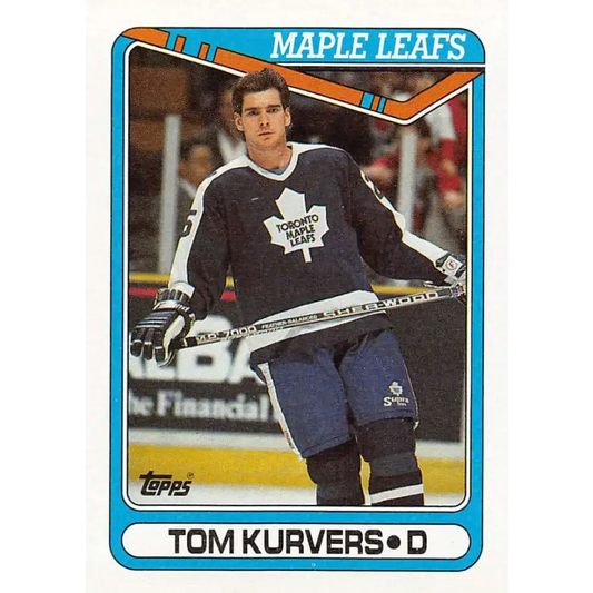 1990-91 Topps #11 Tom Kurvers NM-MT Toronto Maple Leafs Hockey Card - Hockey Card Single