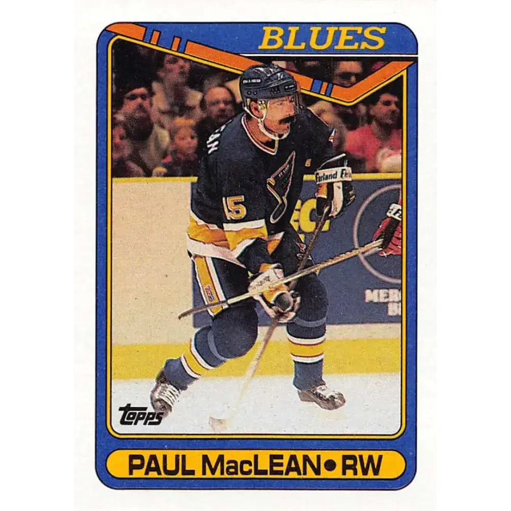 1990-91 Topps #110 Paul MacLean NM-MT St. Louis Blues Hockey Card - Hockey Card Single