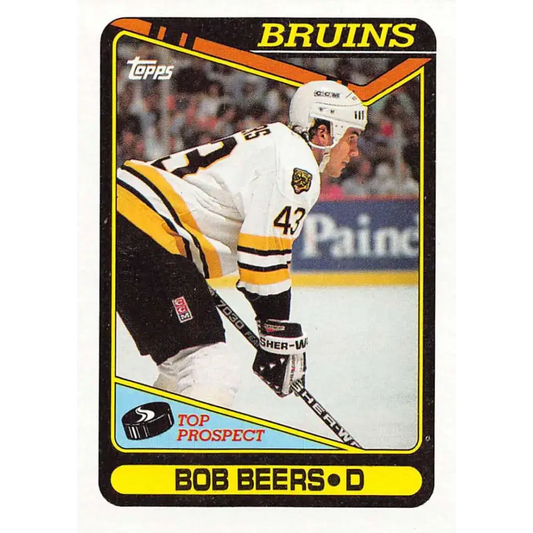1990-91 Topps #113 Bob Beers NM-MT RC Rookie Hockey Card - Hockey Card Single