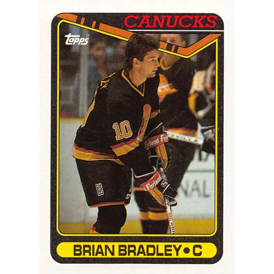 1990-91 Topps #115 Brian Bradley NM-MT Vancouver Canucks Hockey Card