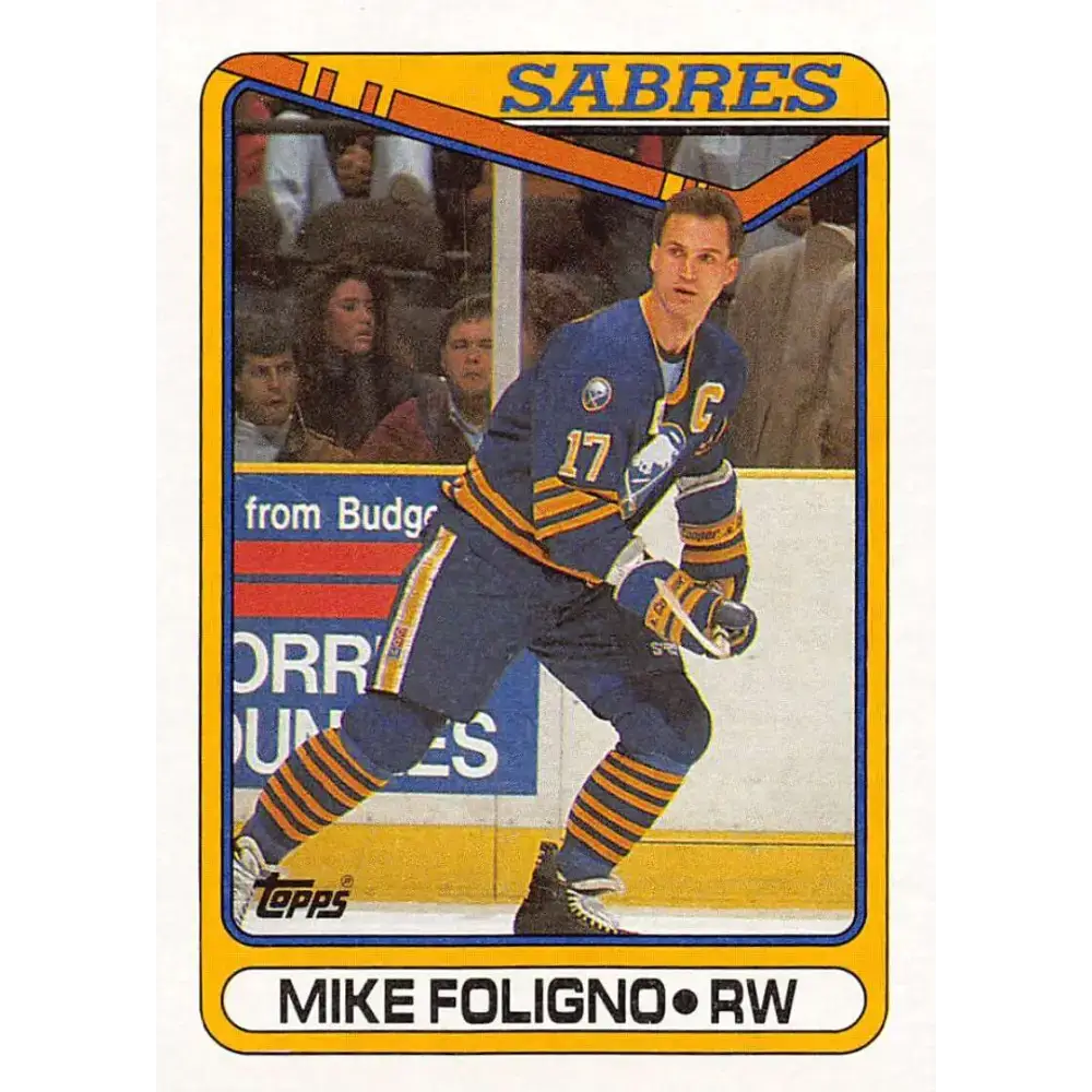 1990-91 Topps #123 Mike Foligno NM-MT Buffalo Sabres Hockey Card - Hockey Card Single