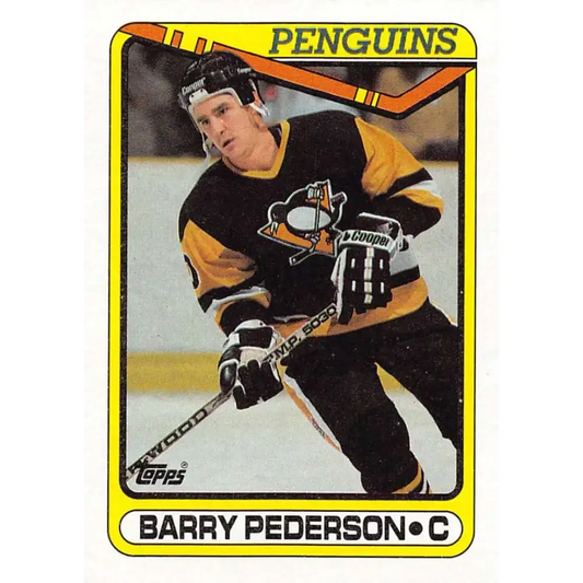 1990-91 Topps #134 Barry Pederson NM-MT Pittsburgh Penguins Hockey Card