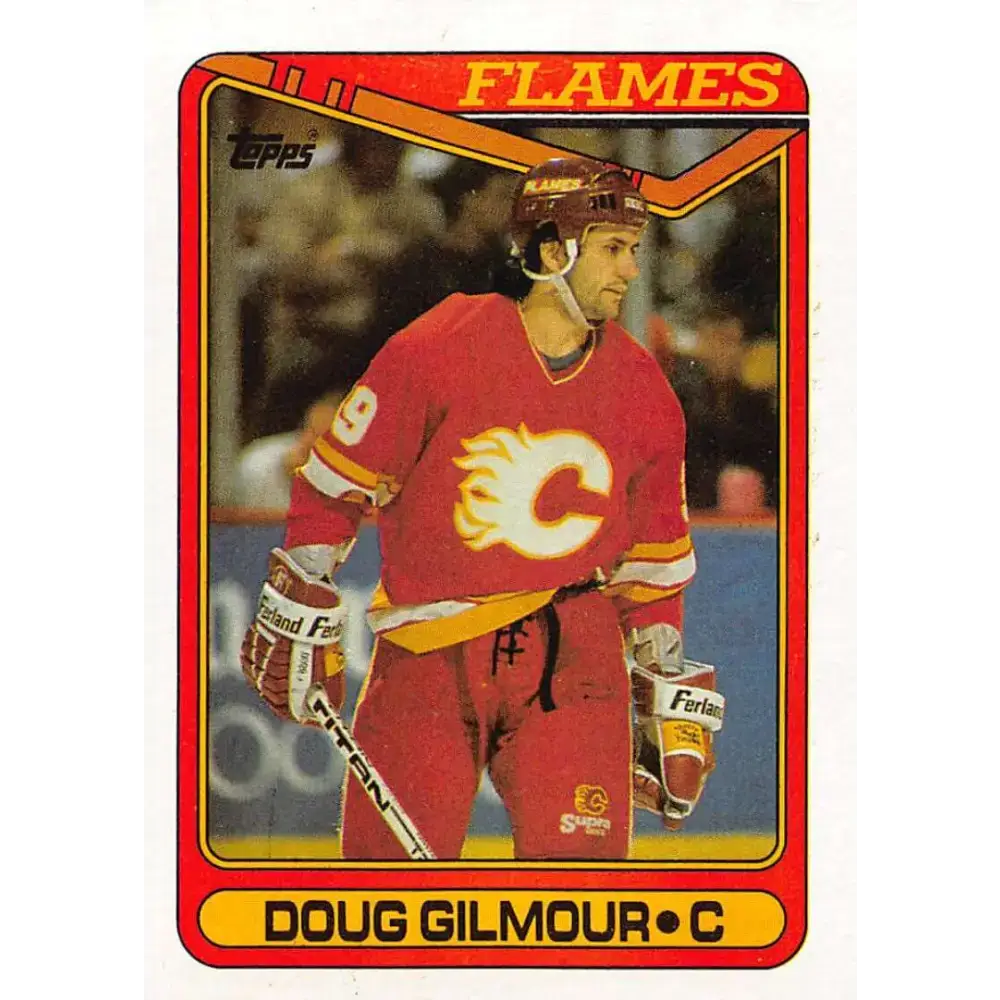 1990-91 Topps #136 Doug Gilmour NM-MT Calgary Flames Hockey Card - Hockey Card Single