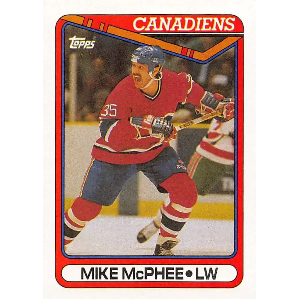 1990-91 Topps #137 Mike McPhee NM-MT Montreal Canadiens Hockey Card - Hockey Card Single