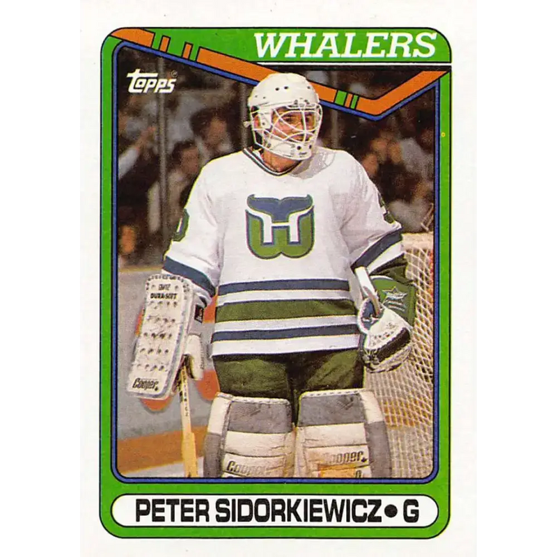 1990-91 Topps #14 Peter Sidorkiewicz NM-MT Hartford Whalers Hockey Card - Hockey Card Single