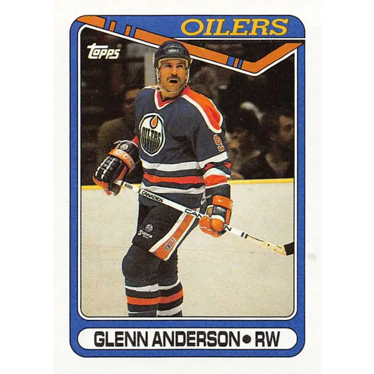 1990-91 Topps #145 Glenn Anderson NM-MT Edmonton Oilers Hockey Card - Hockey Card Single