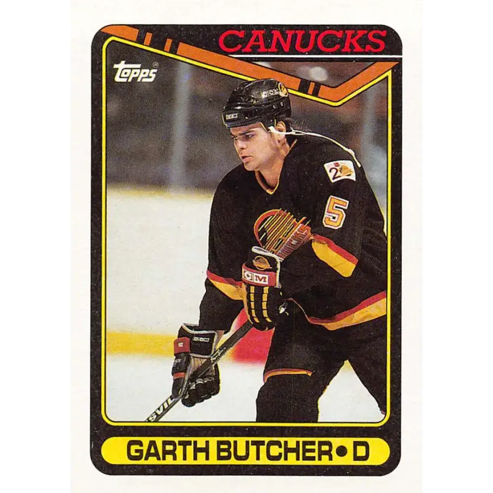 1990-91 Topps #150 Garth Butcher NM-MT Vancouver Canucks Hockey Card