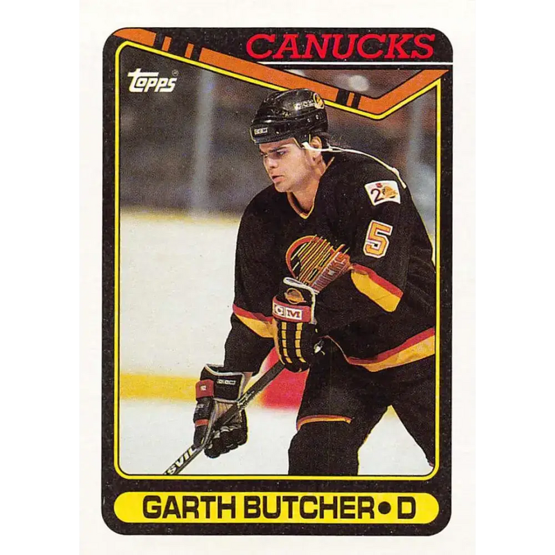 1990-91 Topps #150 Garth Butcher NM-MT Vancouver Canucks Hockey Card