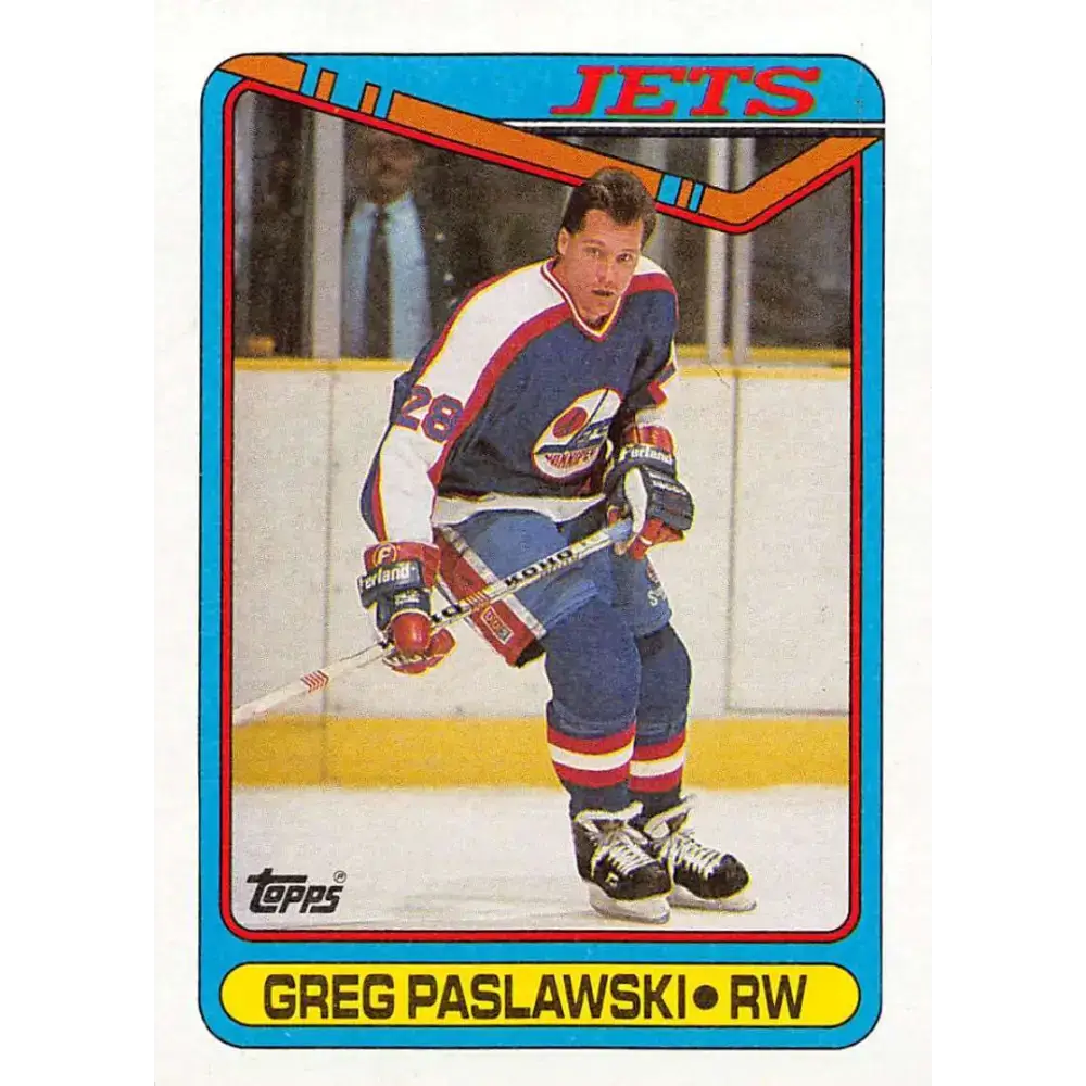 1990-91 Topps #154 Greg Paslawski NM-MT Winnipeg Jets Hockey Card - Hockey Card Single