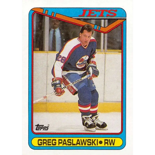 1990-91 Topps #154 Greg Paslawski NM-MT Winnipeg Jets Hockey Card