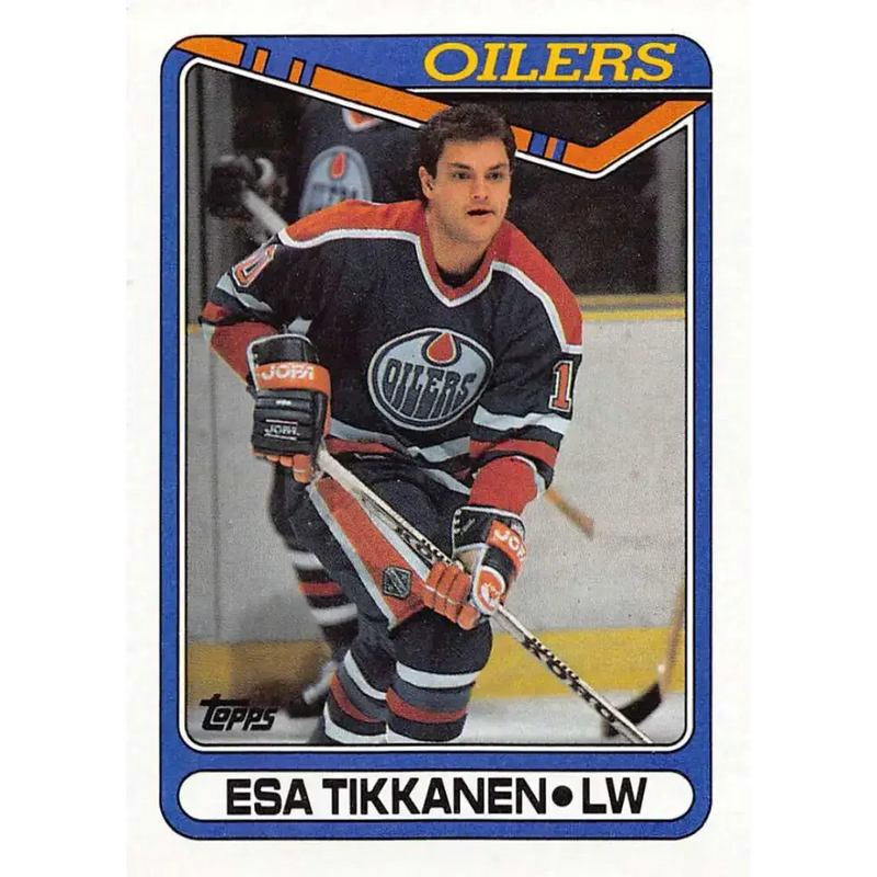 1990-91 Topps #156 Esa Tikkanen NM-MT Edmonton Oilers Hockey Card - Hockey Card Single