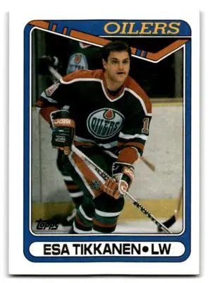1990 1990-91 Topps #156a Esa Tikkanen C* Edmonton Oilers HOCKEY Cards - Hockey Card Single