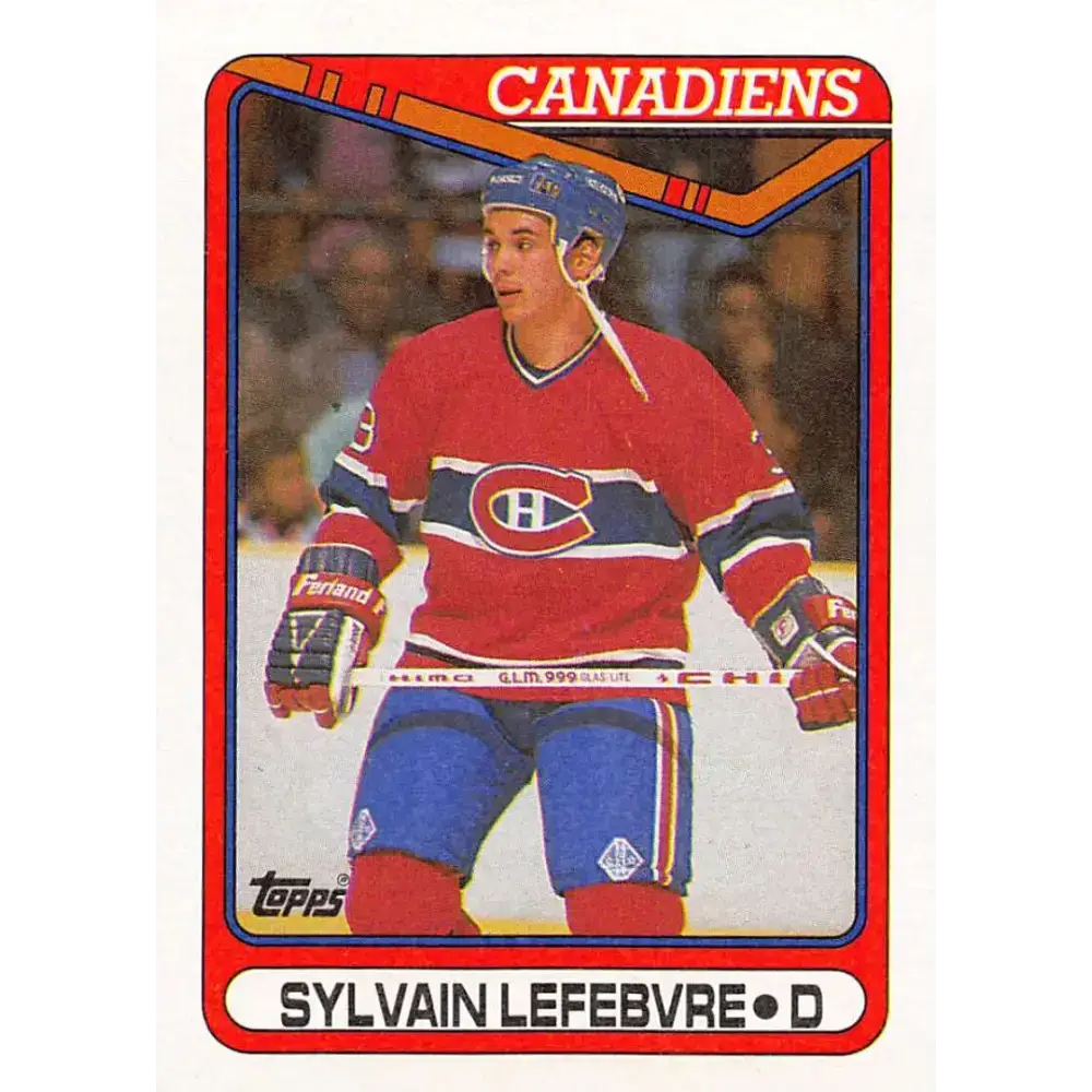 1990-91 Topps #159 Sylvain Lefebvre NM-MT Montreal Canadiens Hockey Card - Hockey Card Single