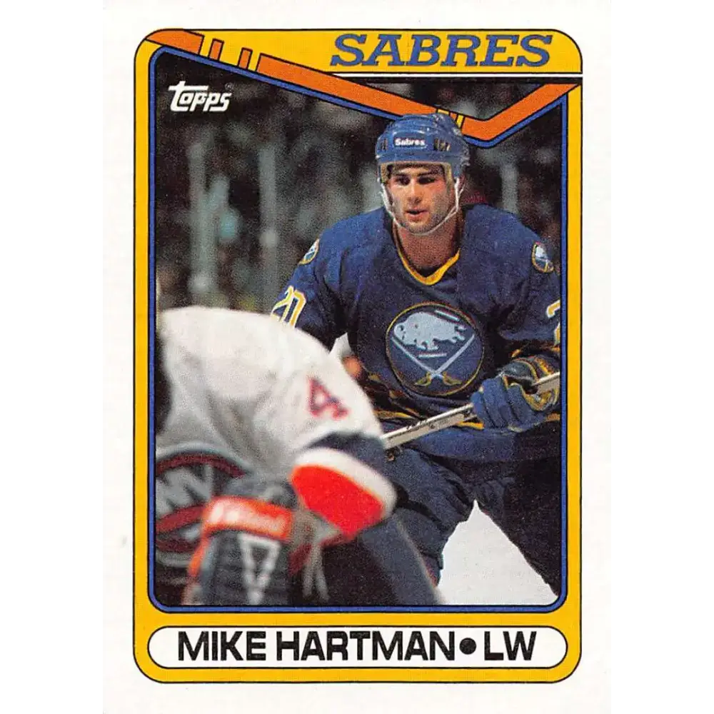 1990-91 Topps #16 Mike Hartman NM-MT Buffalo Sabres Hockey Card - Hockey Card Single