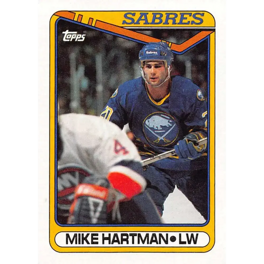 1990-91 Topps #16 Mike Hartman NM-MT Buffalo Sabres Hockey Card