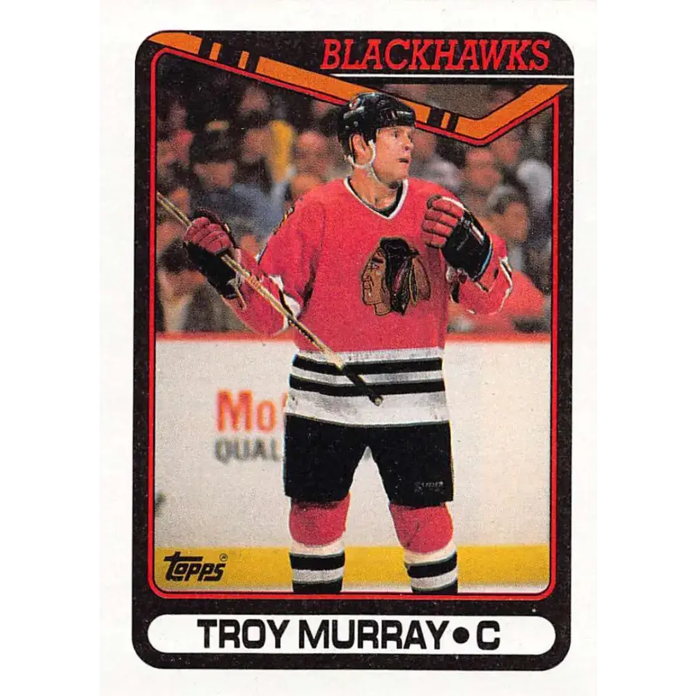 1990-91 Topps #160 Troy Murray NM-MT Chicago Blackhawks Hockey Card - Hockey Card Single