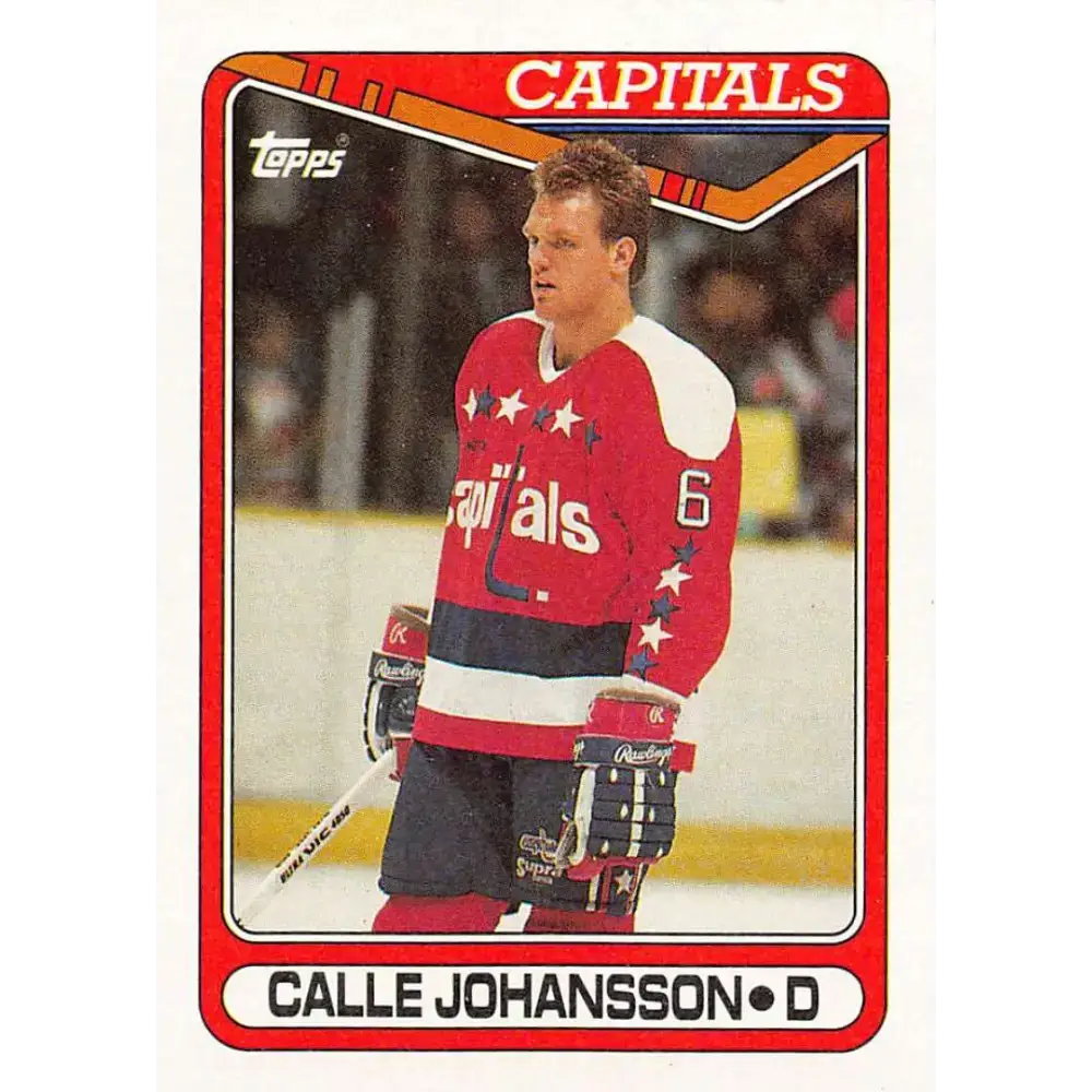 1990-91 Topps #164 Calle Johansson NM-MT Washington Capitals Hockey Card - Hockey Card Single