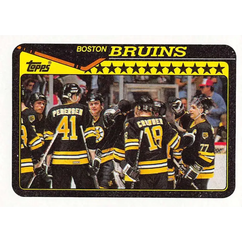 1990-91 Topps #165 Bruins Team NM-MT Hockey Card - Hockey Card Single