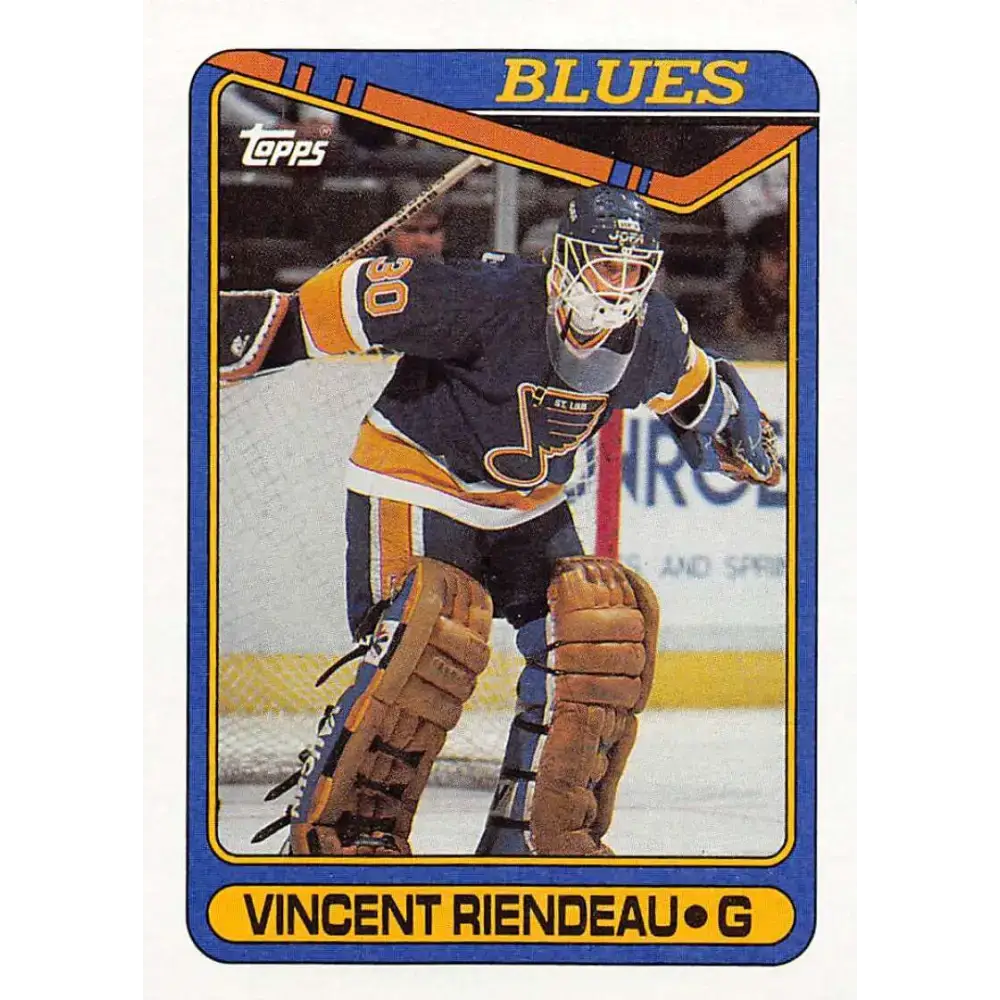 1990-91 Topps #177 Vincent Riendeau NM-MT RC Rookie St. Louis Blues Hockey Card - Hockey Card Single