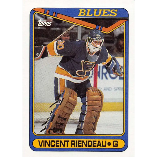1990-91 Topps #177 Vincent Riendeau NM-MT RC Rookie St. Louis Blues Hockey Card