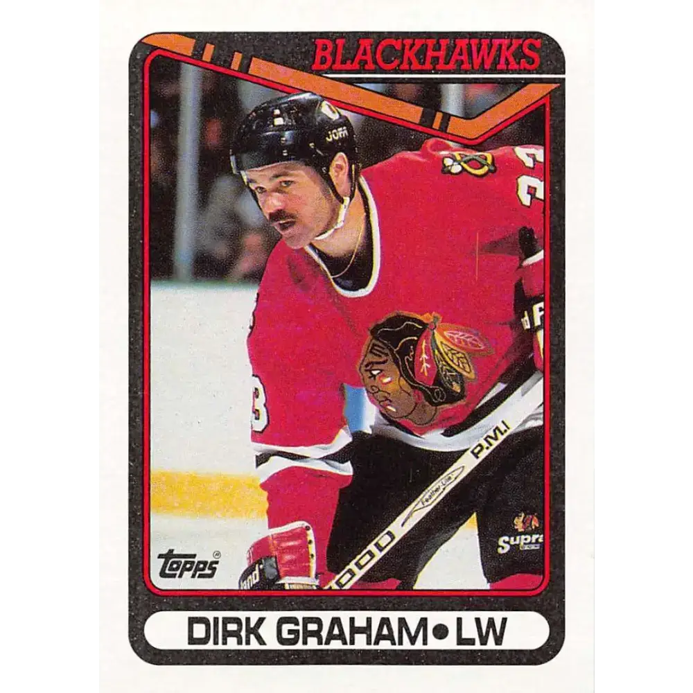 1990-91 Topps #179 Dirk Graham NM-MT Chicago Blackhawks Hockey Card - Hockey Card Single