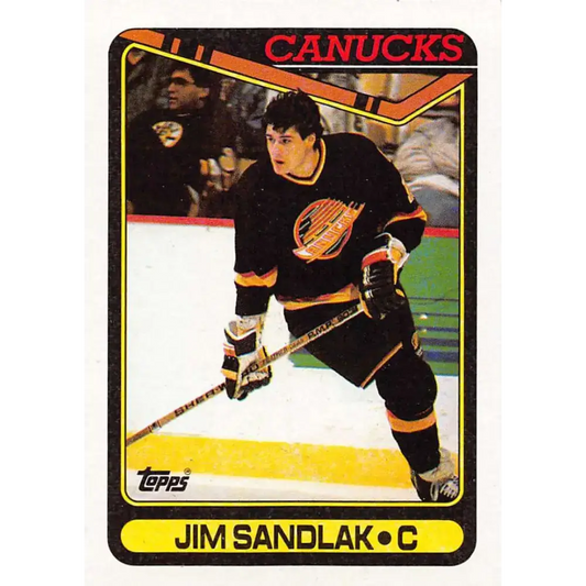1990-91 Topps #18 Jim Sandlak NM-MT Vancouver Canucks Hockey Card