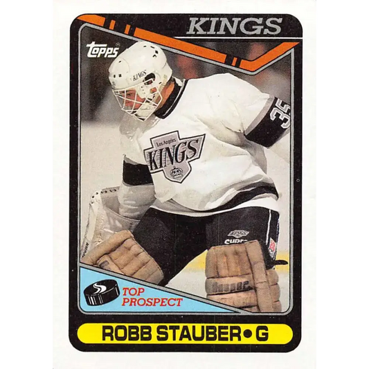 1990-91 Topps #181 Robb Stauber NM-MT RC Rookie Hockey Card - Hockey Card Single