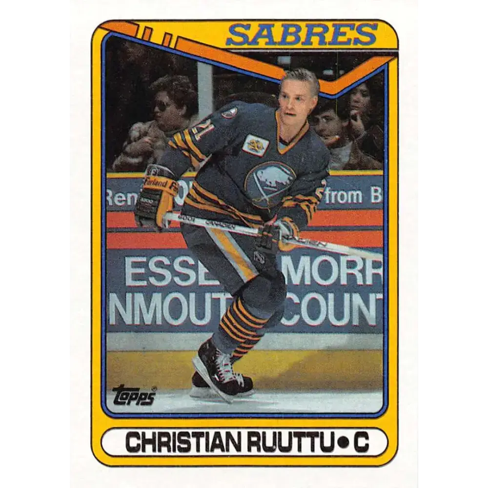 1990-91 Topps #182 Christian Ruuttu NM-MT Buffalo Sabres Hockey Card - Hockey Card Single