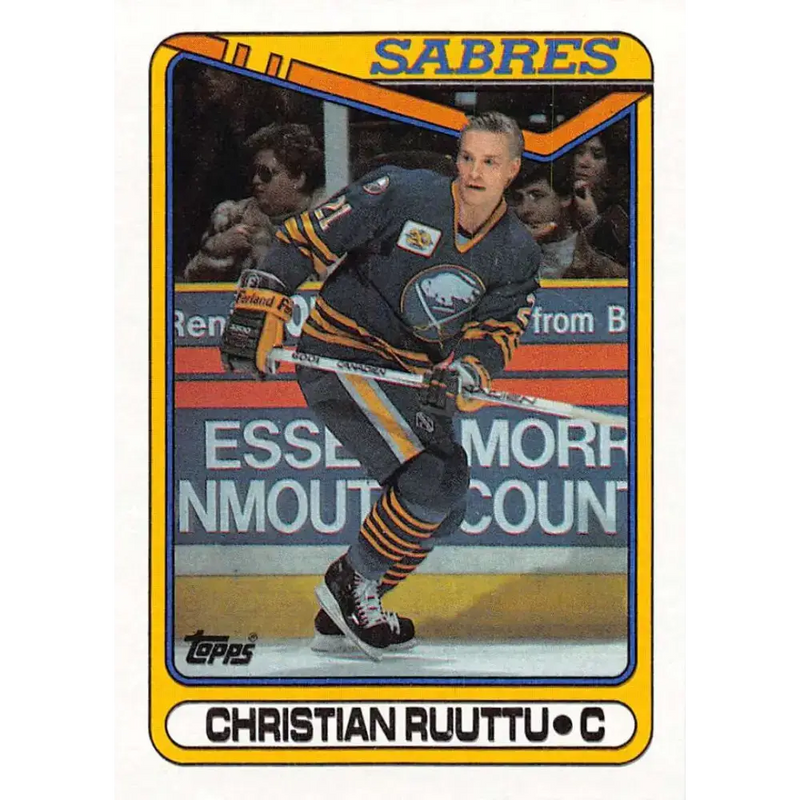 1990-91 Topps #182 Christian Ruuttu NM-MT Buffalo Sabres Hockey Card - Hockey Card Single