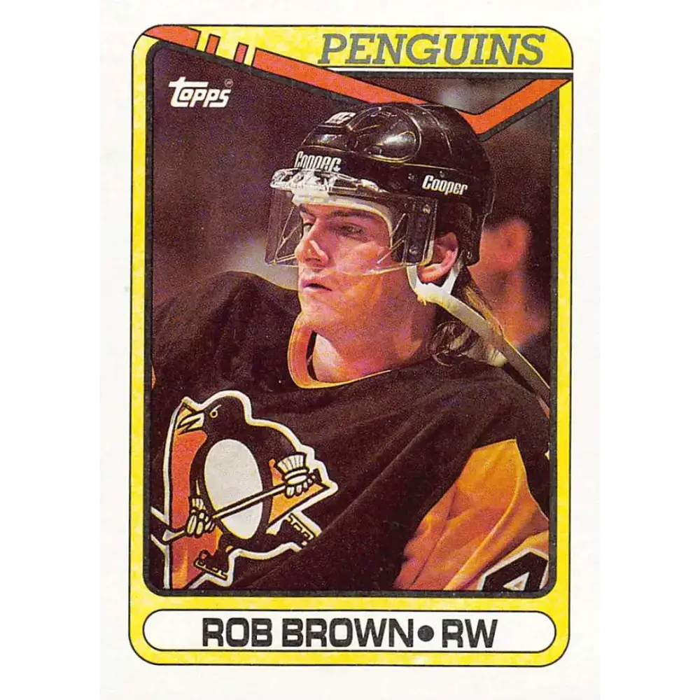 1990-91 Topps #19 Rob Brown NM-MT Pittsburgh Penguins Hockey Card - Hockey Card Single