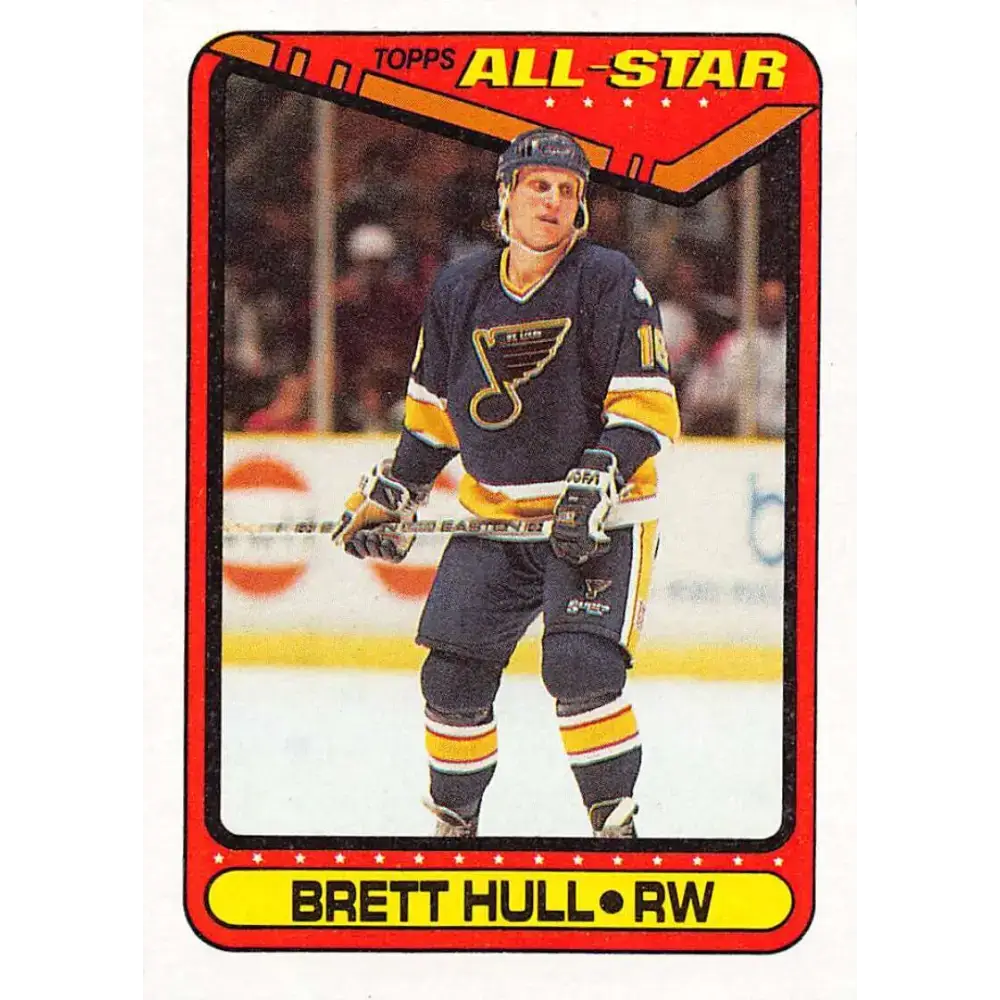 1990-91 Topps #195 Brett Hull NM-MT St. Louis Blues Hockey Card - Hockey Card Single