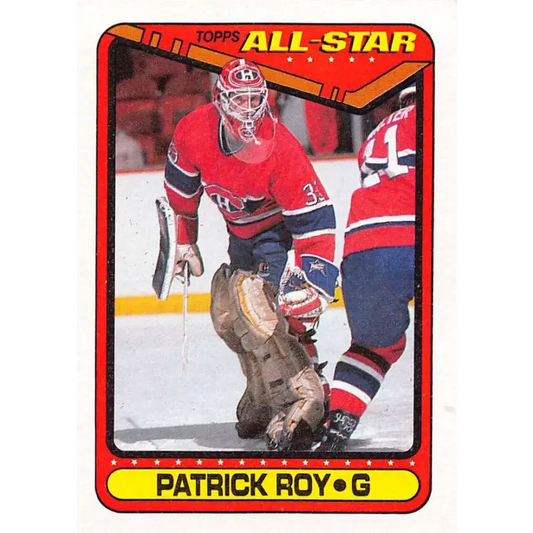1990-91 Topps #198 Patrick Roy NM-MT Montreal Canadiens Hockey Card - Hockey Card Single