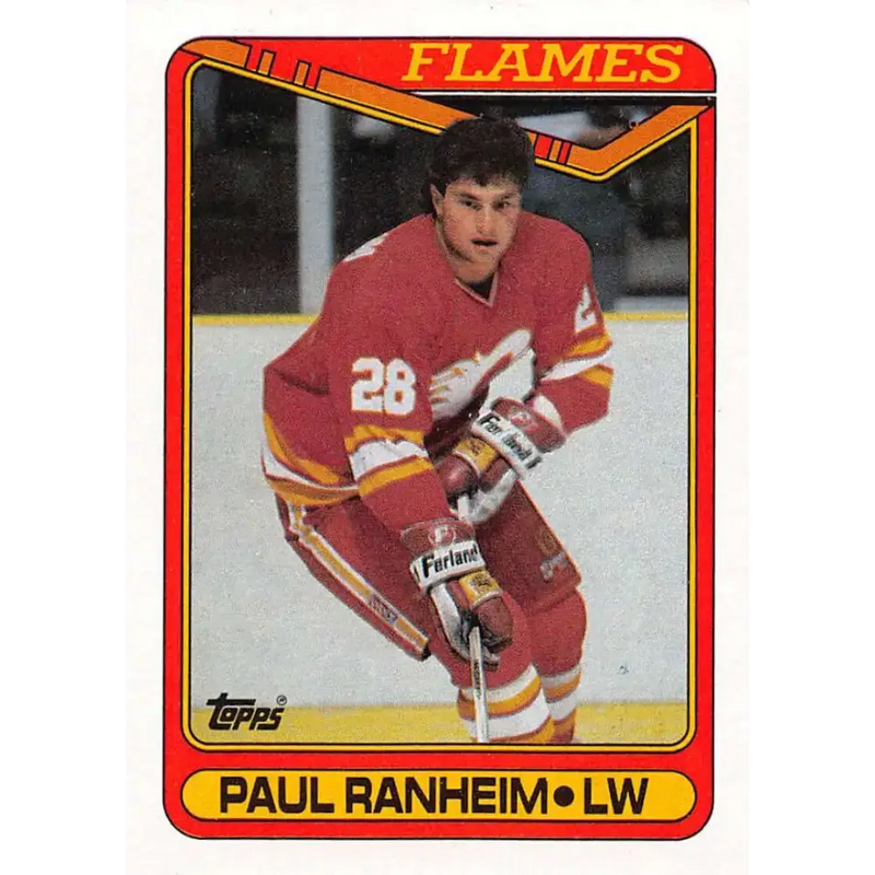 1990-91 Topps #20 Paul Ranheim NM-MT RC Rookie Calgary Flames Hockey Card - Hockey Card Single