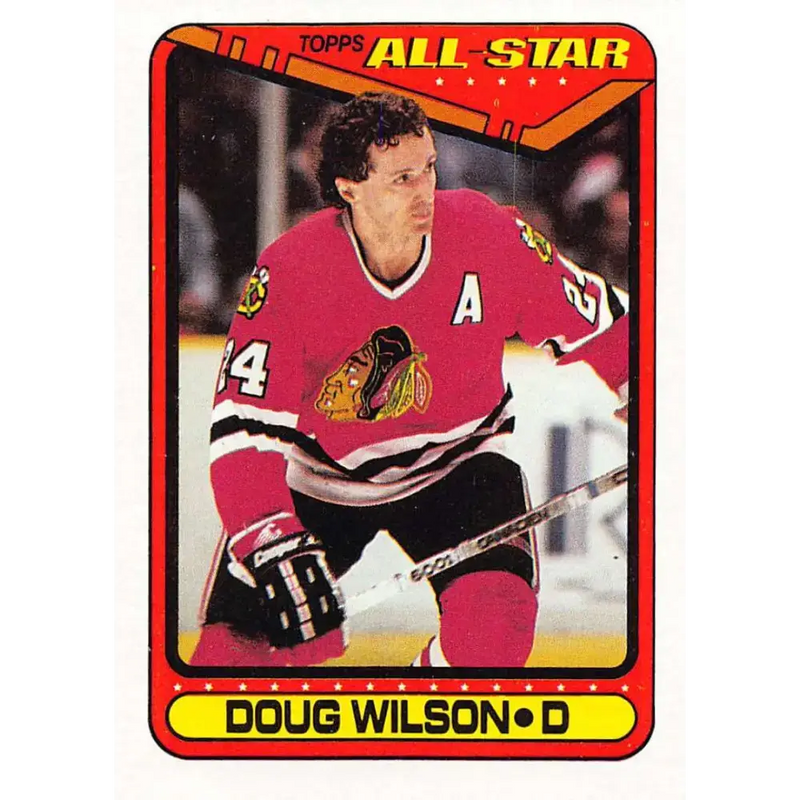 1990-91 Topps #203 Doug Wilson NM-MT Chicago Blackhawks Hockey Card - Hockey Card Single