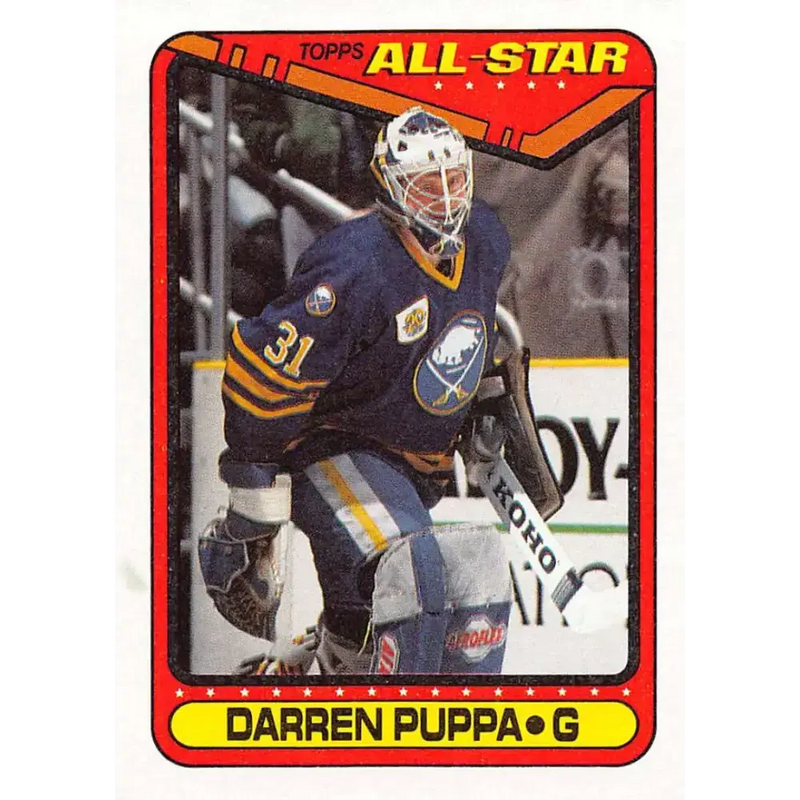 1990-91 Topps #204 Daren Puppa NM-MT Buffalo Sabres Hockey Card - Hockey Card Single